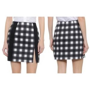 Carven Mini Skirt Check Plaid XS S 2 French